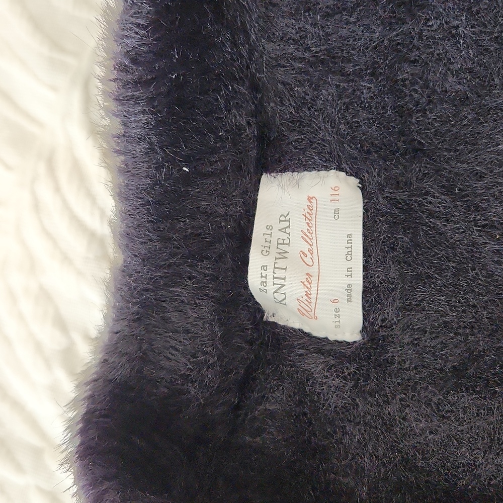Zara Girls Black Fur Sweater - Picture 3 of 4